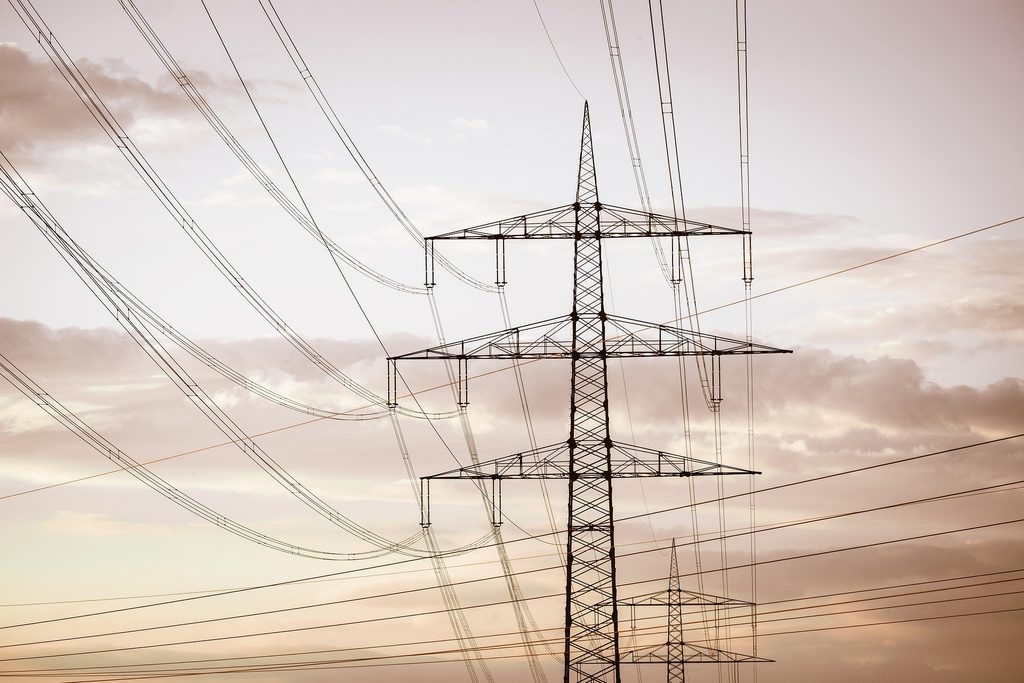 Electrical Powerlines running to a grid